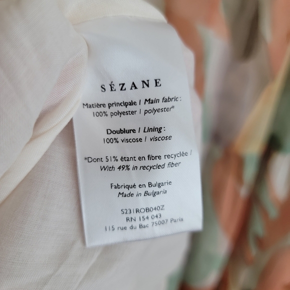 Sezane Andreanne Dress in Leaves size 42 - Picture 13 of 13